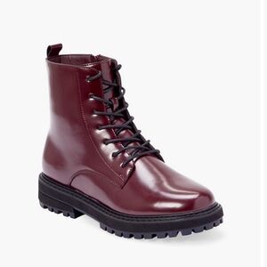Giovanna Combat Boot size 8 in Oxblood JustFab